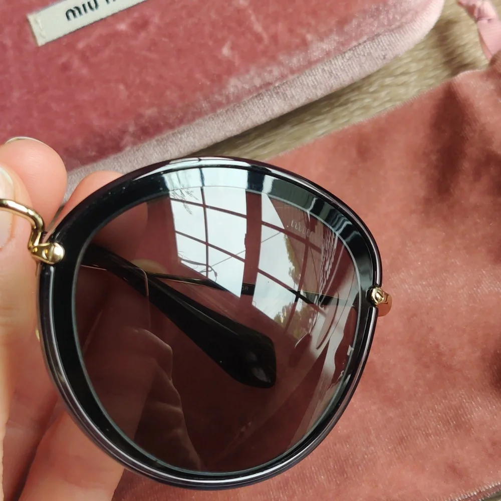 Miu Miu Sunglasses Black & Gold - Picture 7 of 11